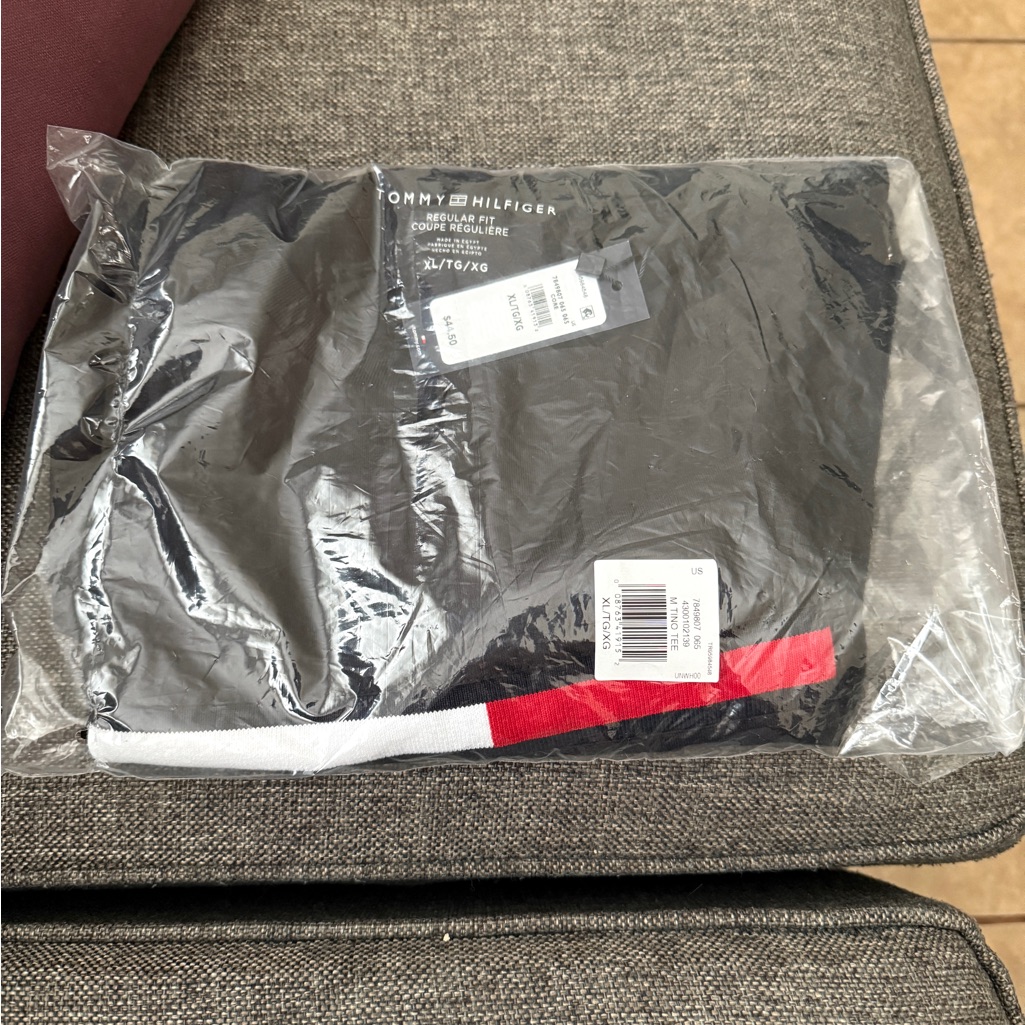 Tommy Hilfiger Black Pullover With Red And White Stripes
